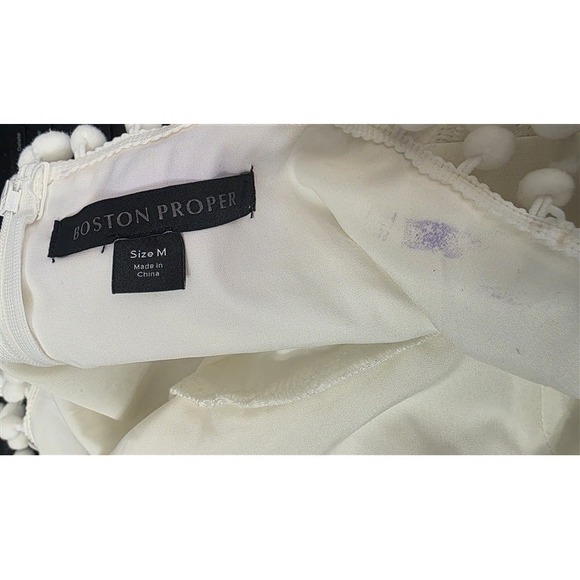 NWOTD Boston Proper L Mixed Media Lace Pom Pom Maxi Sundress 127801 - Picture 5 of 6